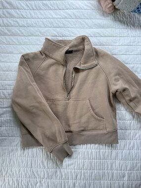 Taupe Half-Zip Fleece Pullover